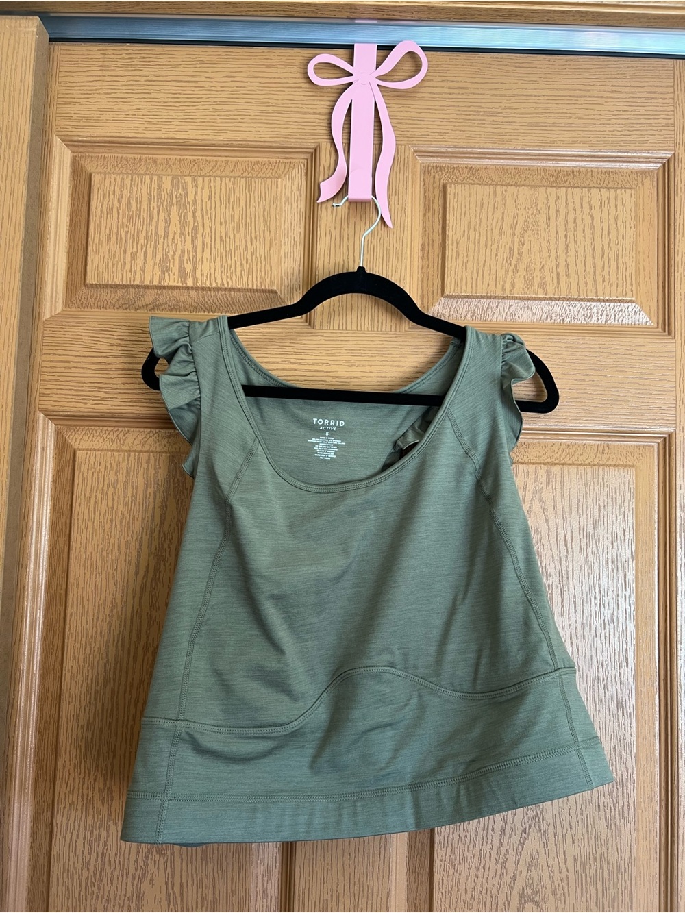 torrid Olive Green Ruffle active workout top